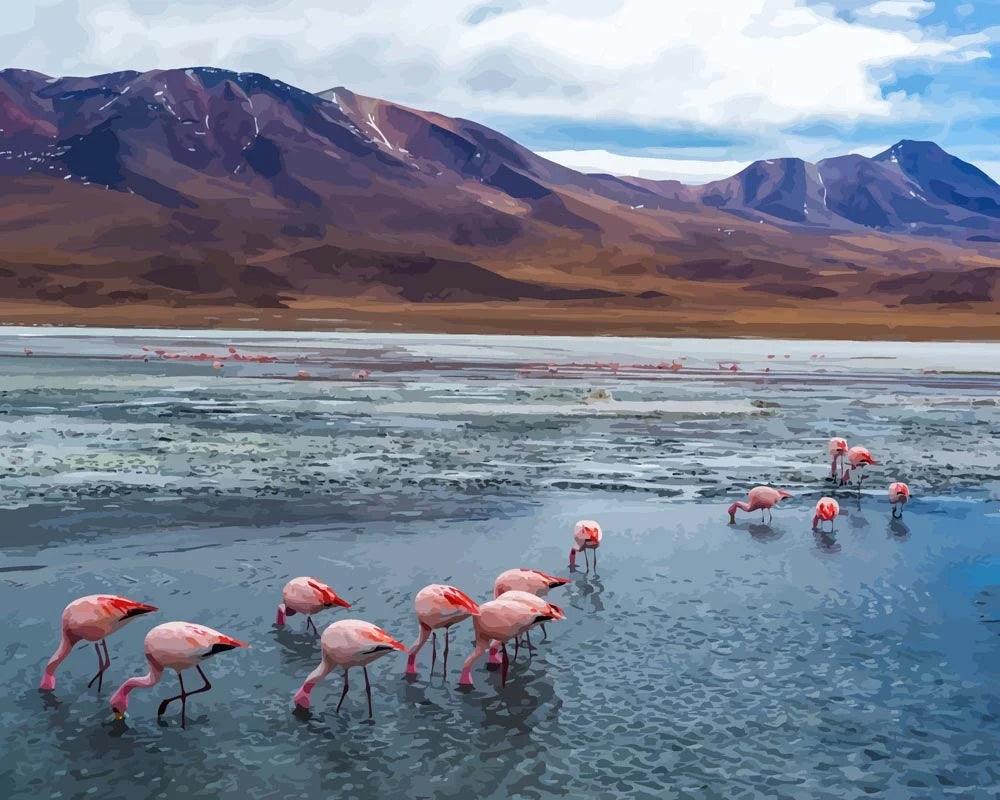 Diamantmaleri - Flamingoer i Bolivia - SEOS Shop ®