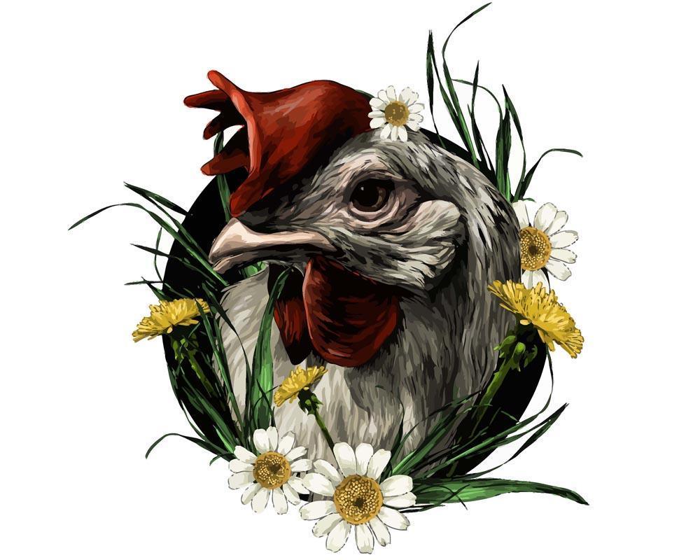 Diamantmaleri - Hane i en blomsterkappe - SEOS®