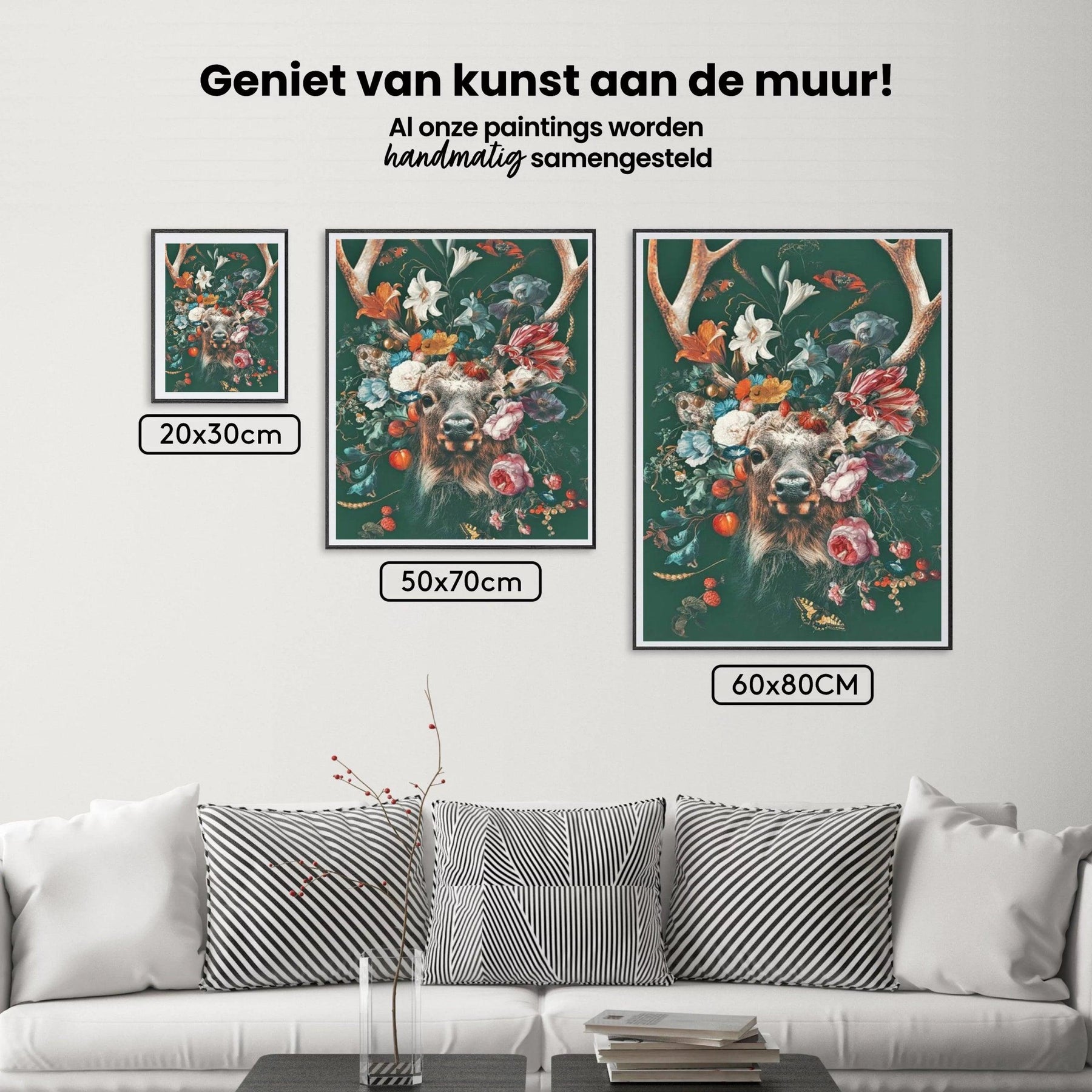 Diamantmaling Hjort med Blomster - SEOS Shop ®