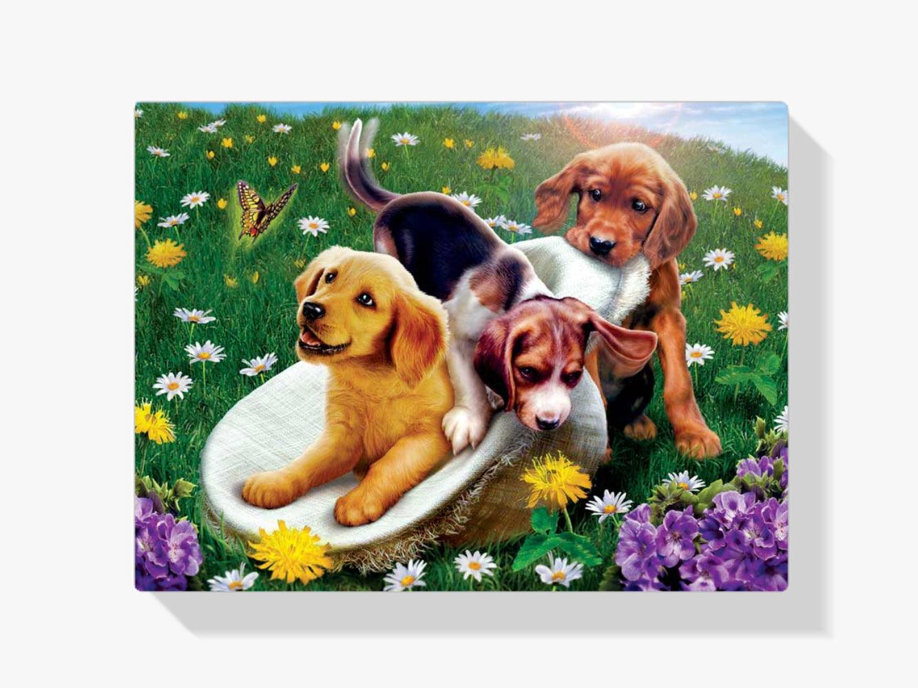 Diamantmaling Hunde og Blomster - SEOS Shop ®
