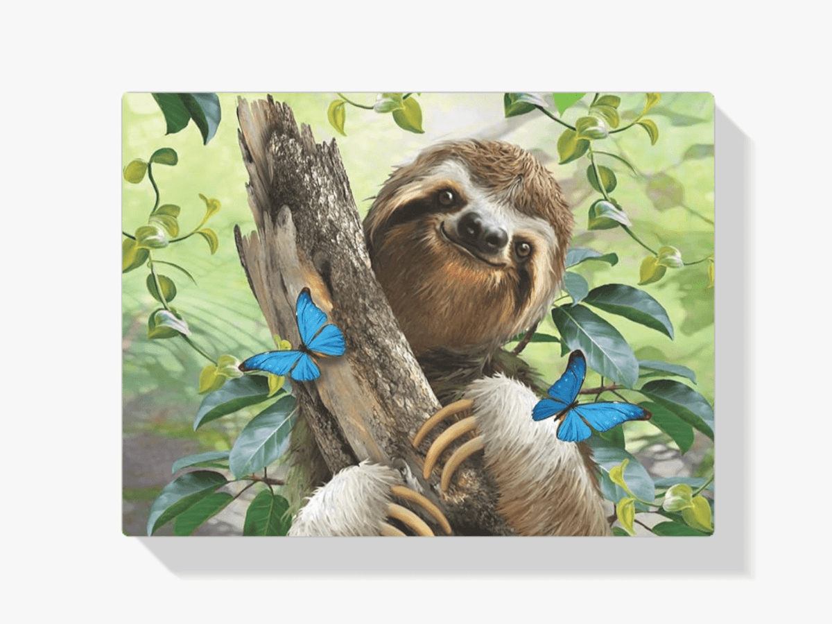 Diamantmaling Leopard med blå sommerfugle - SEOS Shop ®