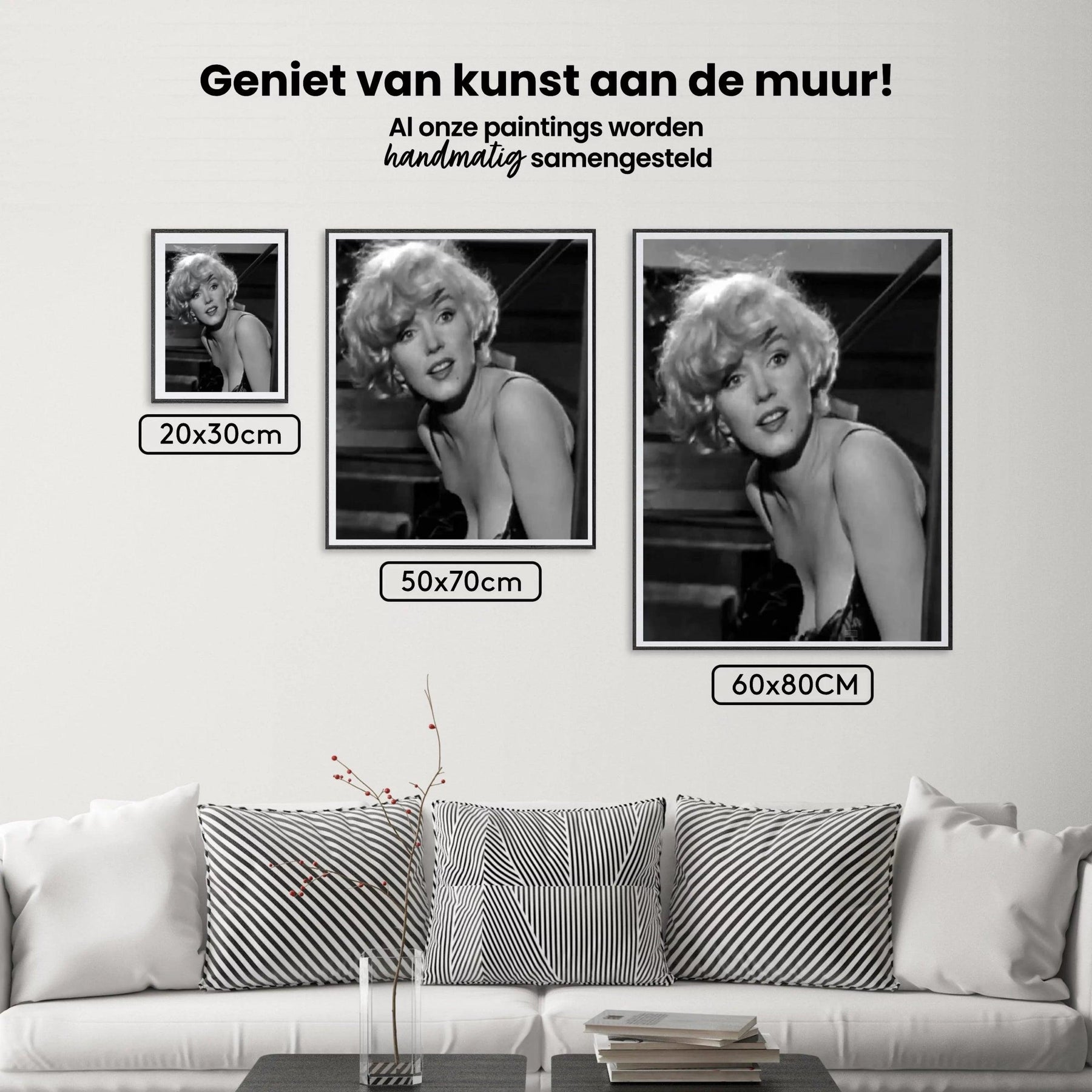 Diamantmaleri Marilyn Monroe portræt sort-hvid - SEOS Shop ®