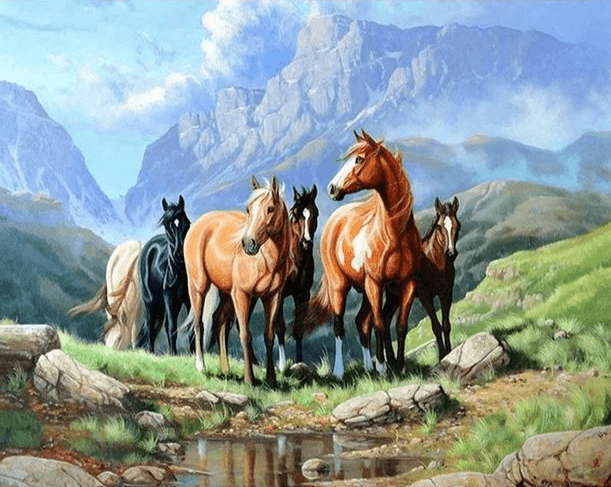Diamantmaling Heste på en mark - SEOS Shop ®