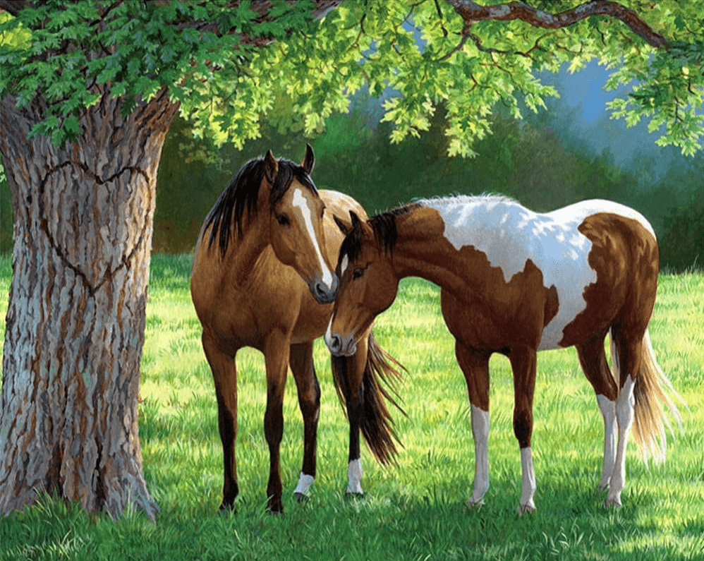 Diamantmaling Heste under et træ - SEOS Shop ®