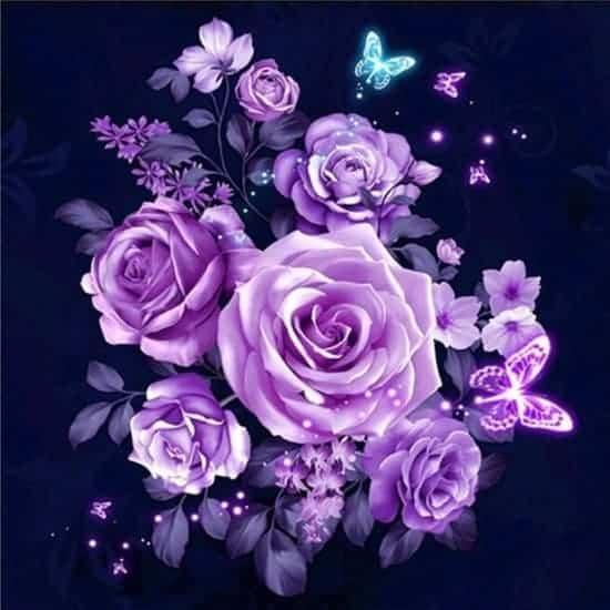 Diamantmalingssæt Lilla Blomster - SEOS Shop ®