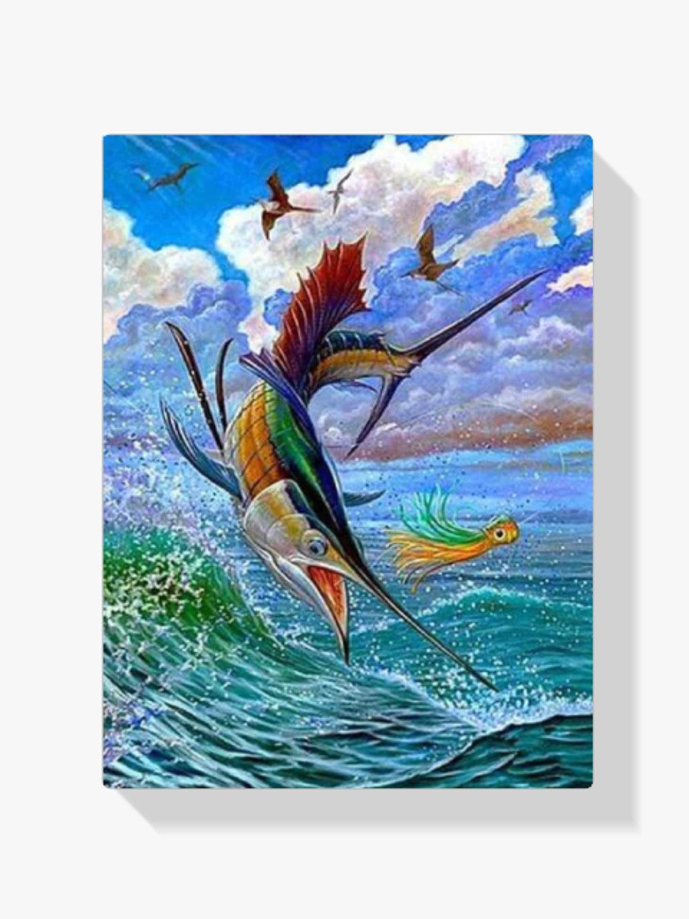 Diamantmaling Springende sejlfisk og flyvende fisk - SEOS Shop ®