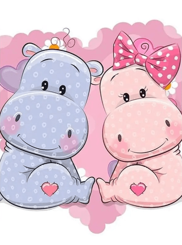 Diamantmaling af forelskede køer - SEOS Shop ®