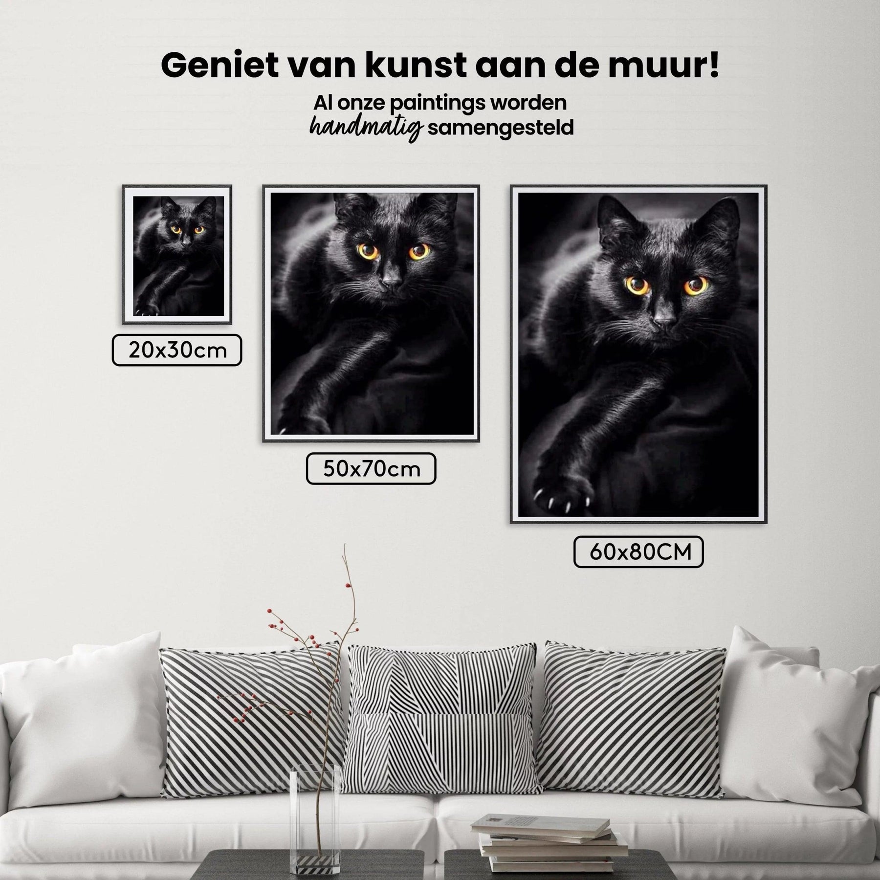 Diamantmaling Sort kat og gule øjne - SEOS Shop ®