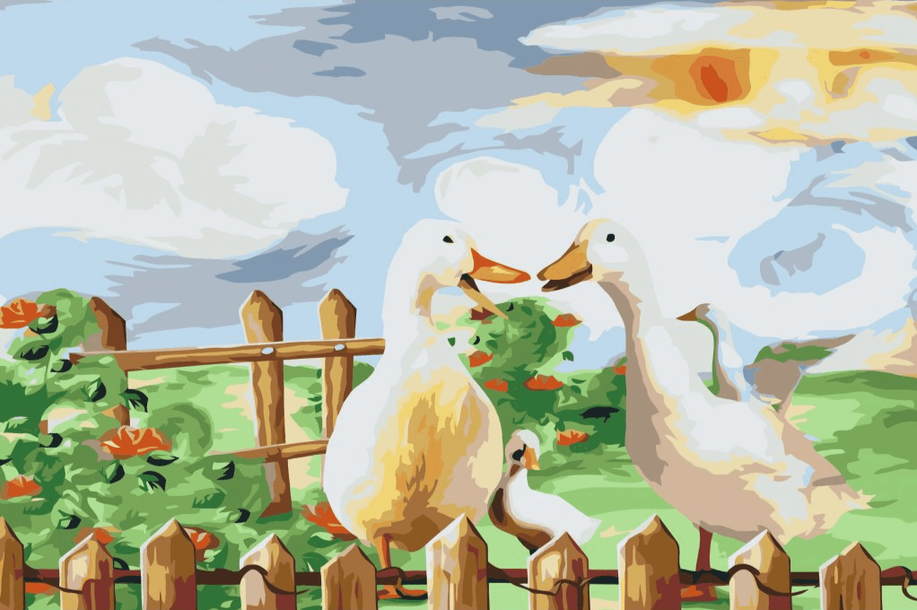 Diamantmaleri - Andefamilie i haven - SEOS®