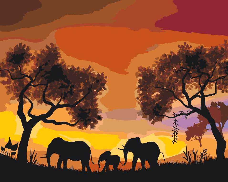 Diamantmaleri - Elefantfamilie - SEOS®