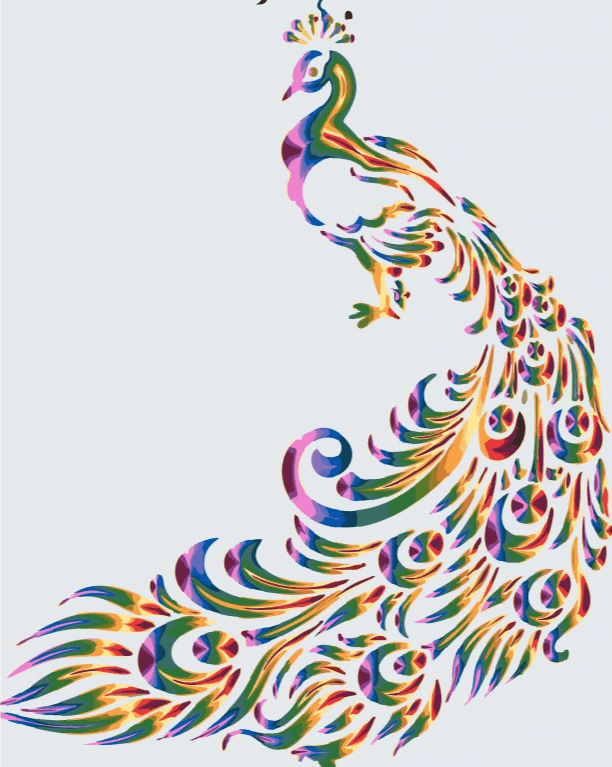 Diamantmaling - Farvet påfugl 2 - SEOS®