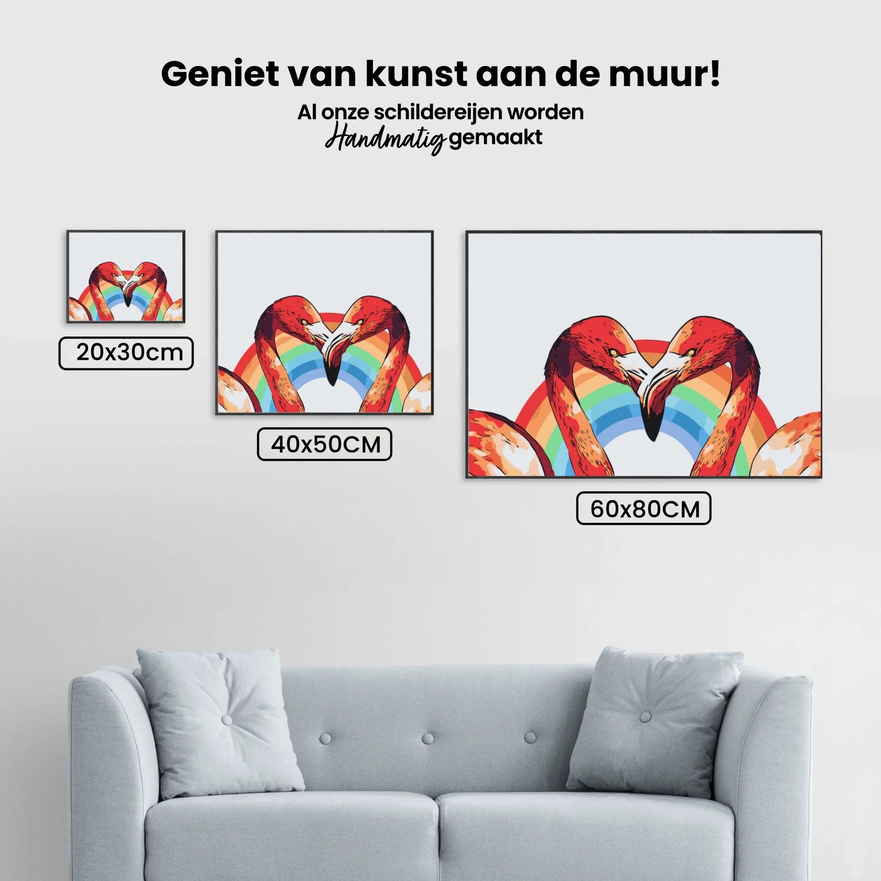 Diamantmaling - Hjerteformede flamingoer - SEOS®