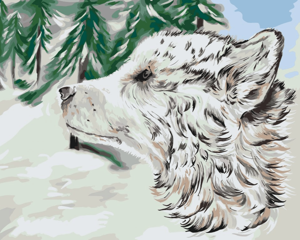 Diamantmaling - Hund i sneen - SEOS®