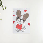 Diamantmaling - Hund med hjerter - SEOS®