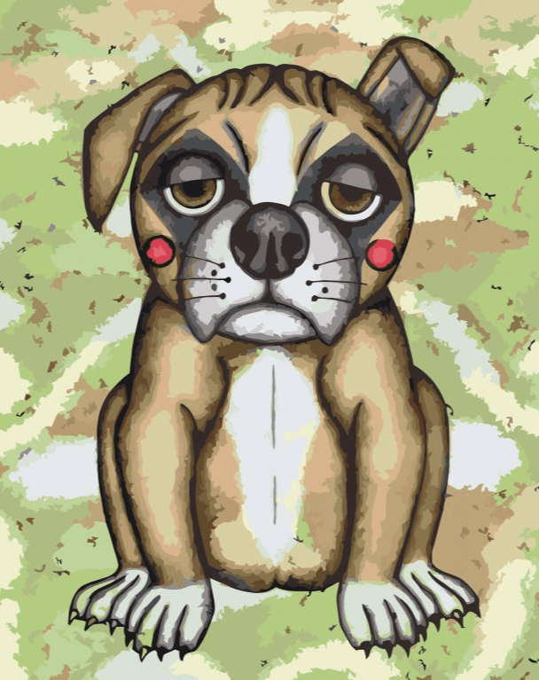 Diamantmaleri - Hund med lyserøde kinder - SEOS®