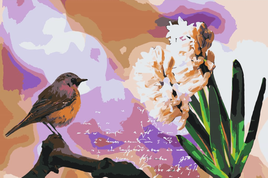 Diamantmaling - Hyacint og fugl - SEOS®