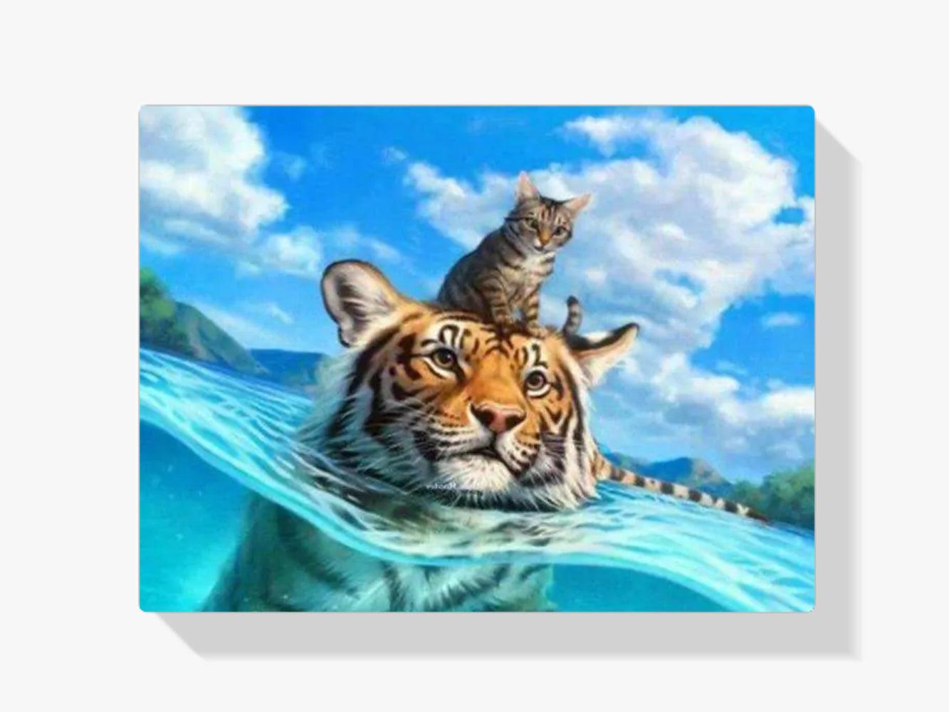 Diamantmaling - Kat og tiger i havet - SEOS®