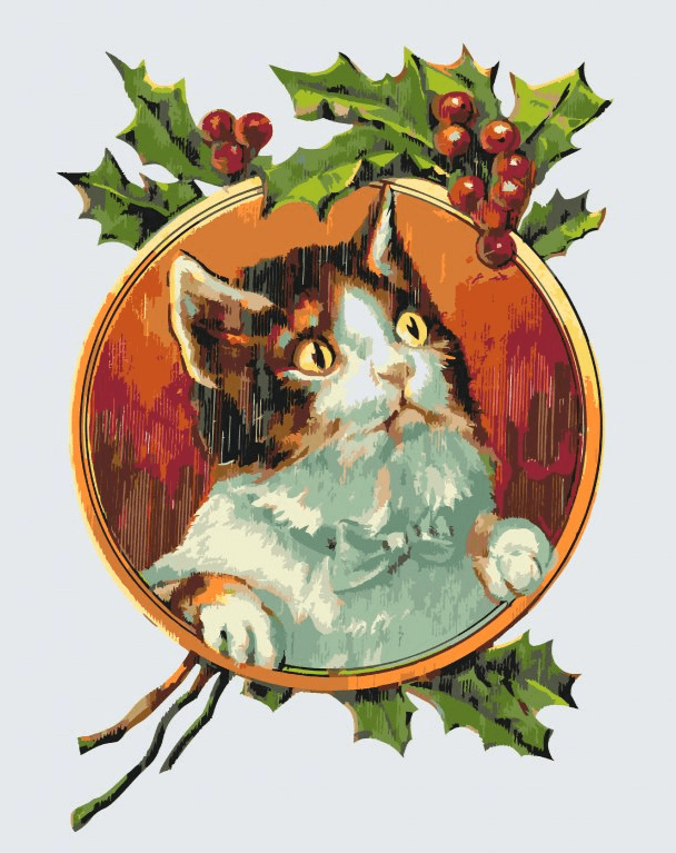 Diamantmaling - Kat under vinranken - SEOS®