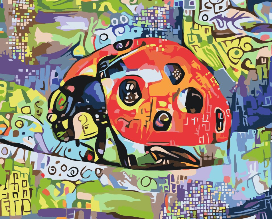 Diamantmaleri - Farverig mariehøne - SEOS®