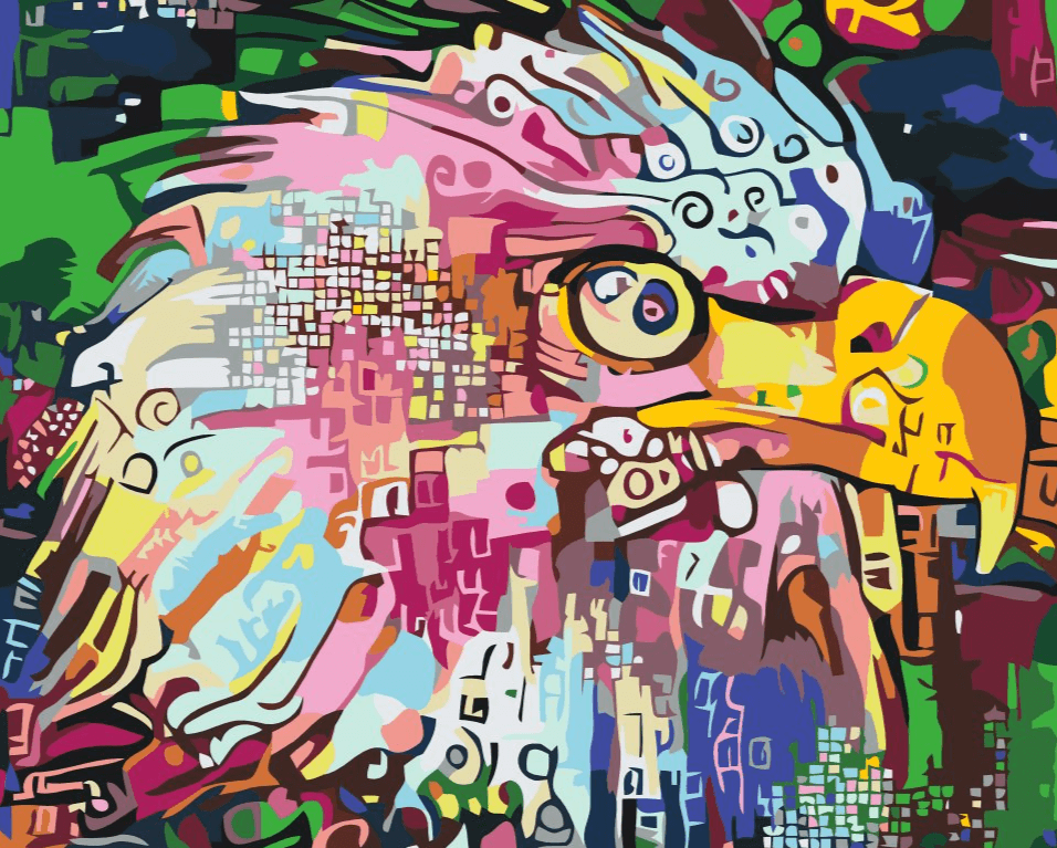 Diamantmaleri - Farverig ørn - SEOS®