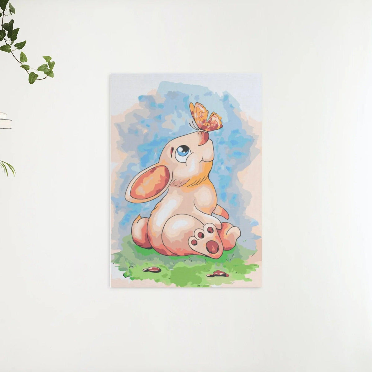 Diamantmaleri - Kanin med en sommerfugl på næsen - SEOS®