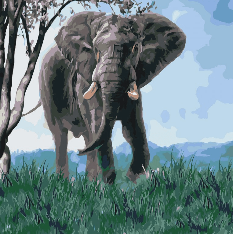 Diamantmaleri - Elefant i naturen - SEOS®