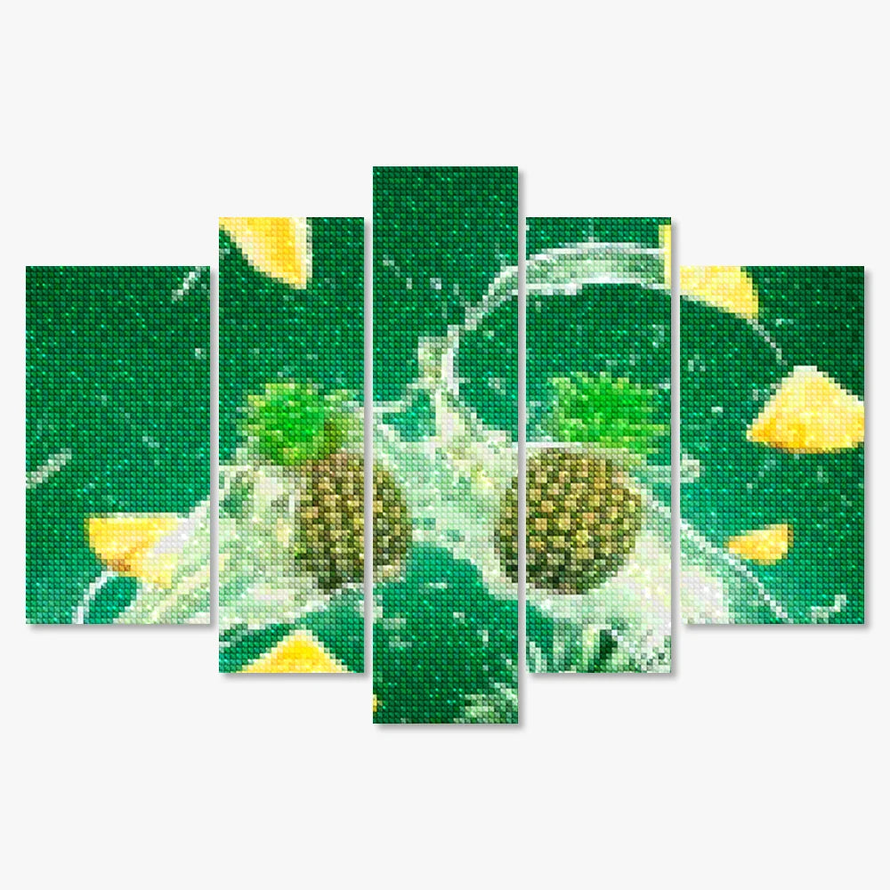 Diamantmaling Ananas 5 paneler - SEOS Shop ®