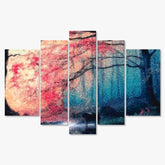 Diamantmaleri Farvet skov om morgenen 5-delt - SEOS Shop ®