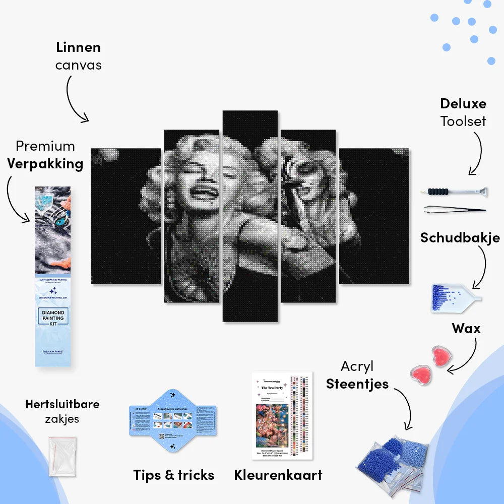 Diamantmaleri Marilyn Monroe 5 paneler - SEOS Shop ®