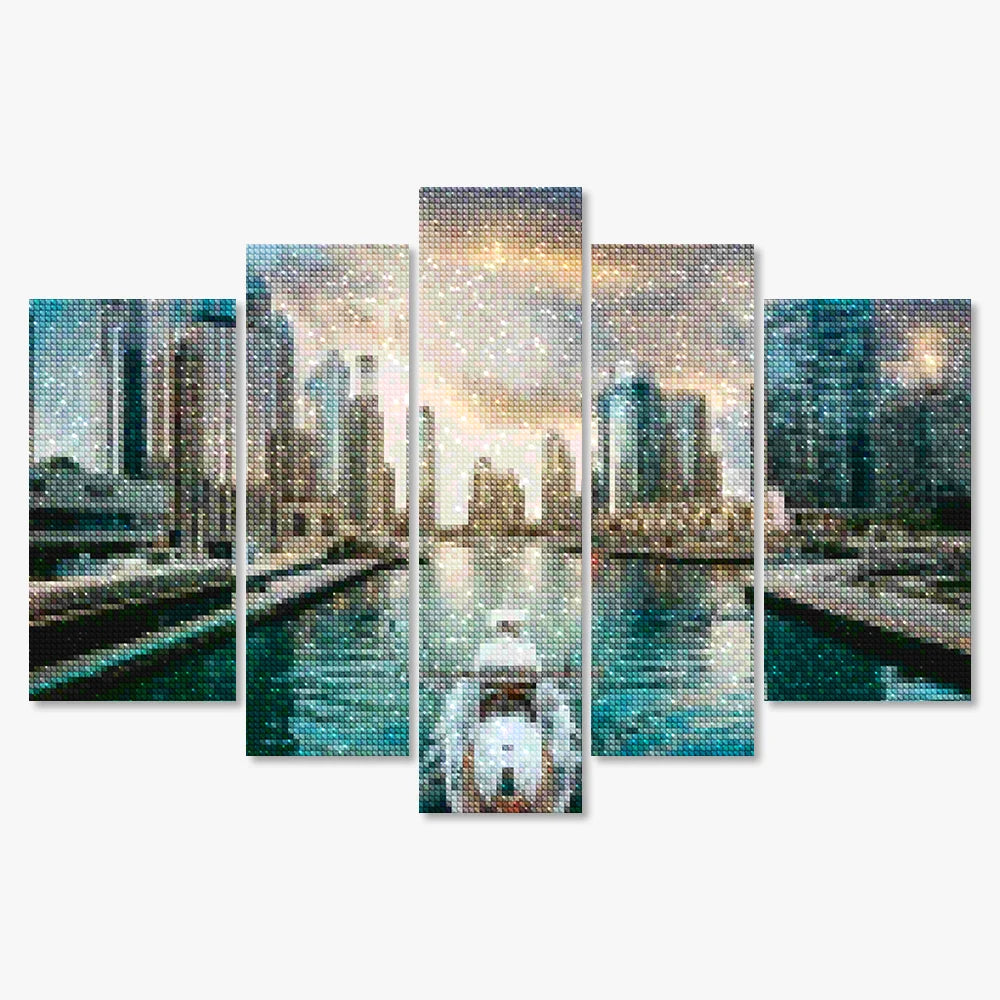 Diamantmaling Smukke bygninger i byen 5 dele - SEOS Shop ®