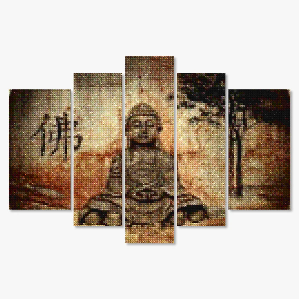 Diamantmaleri Spirituel Buddha 5-delt - SEOS Shop ®