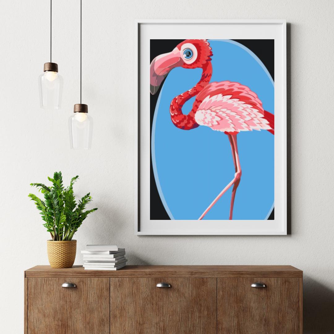 Diamantmaleri - En flamingo med dens ting - SEOS®