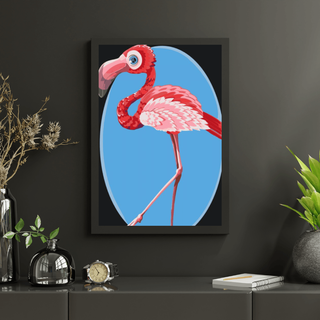 Diamantmaleri - En flamingo med dens ting - SEOS®