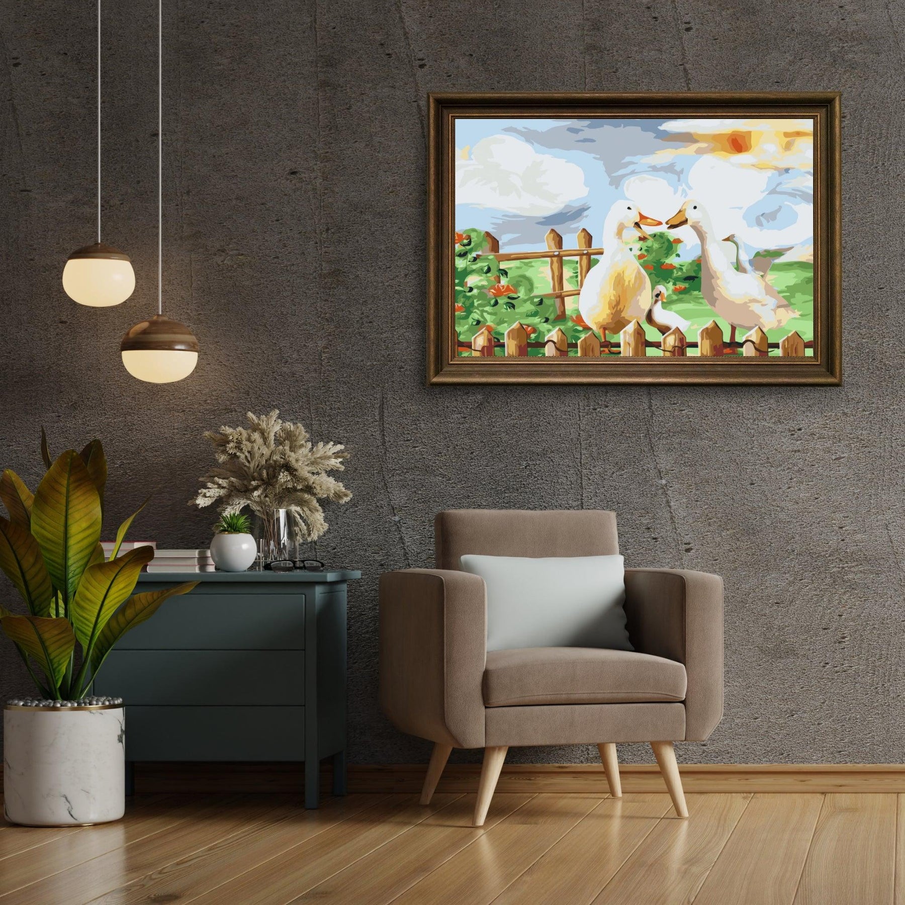 Diamantmaleri - Andefamilie i haven - SEOS®