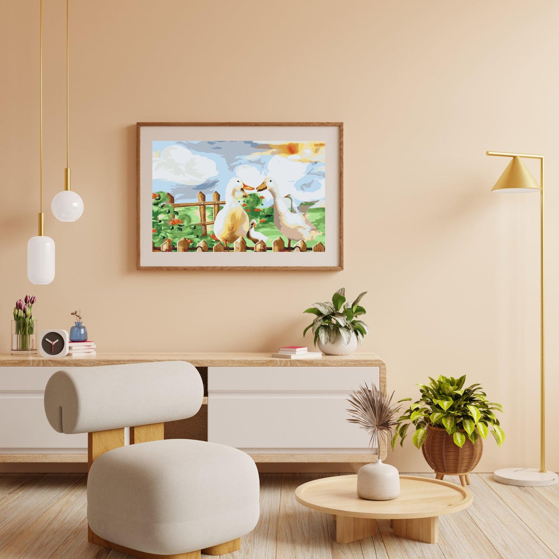 Diamantmaleri - Andefamilie i haven - SEOS®