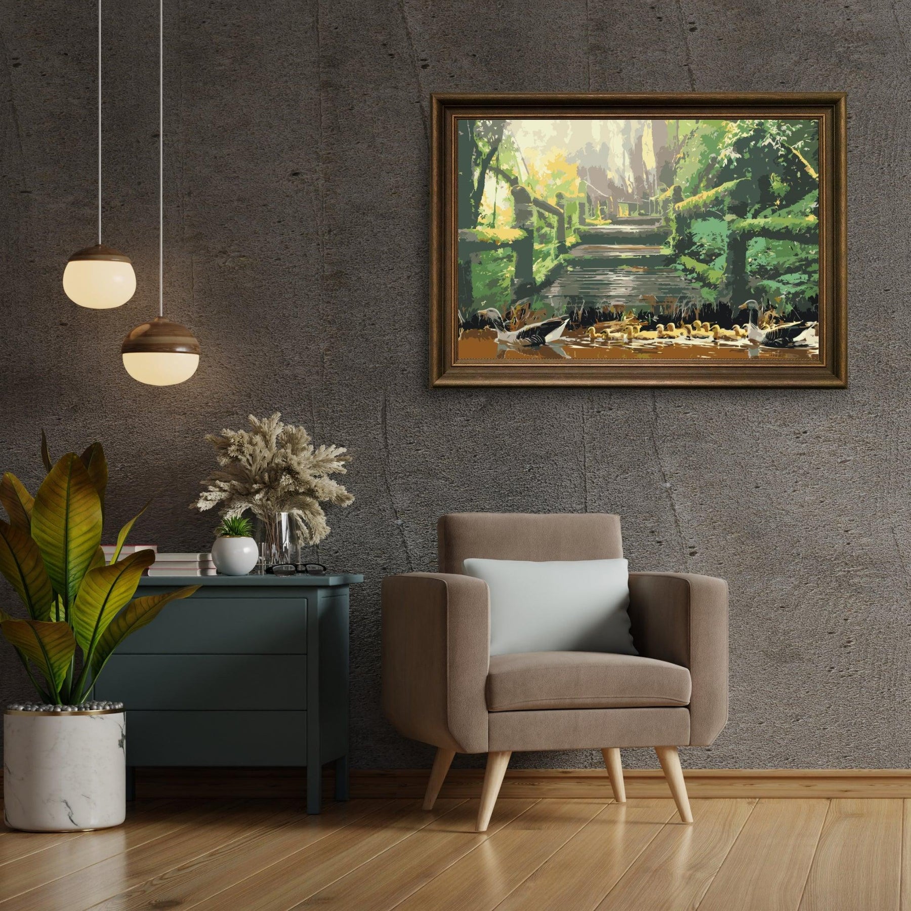 Diamantmaling - Andefamilie i parken - SEOS®