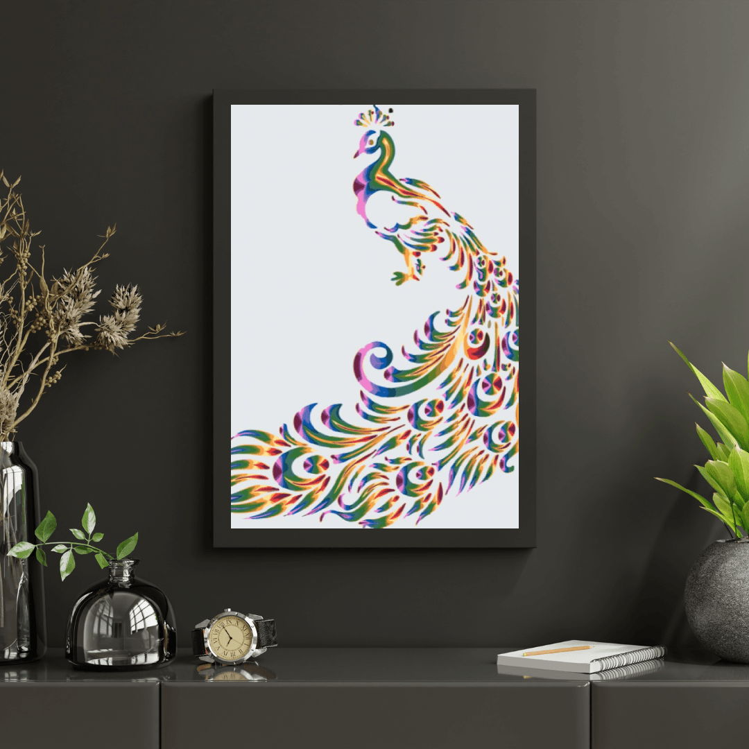 Diamantmaling - Farvet påfugl 2 - SEOS®