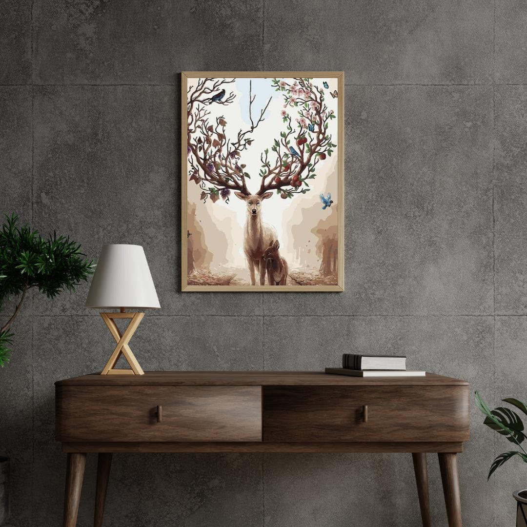 Diamantmaleri - Hjort med forårsgevir - SEOS®