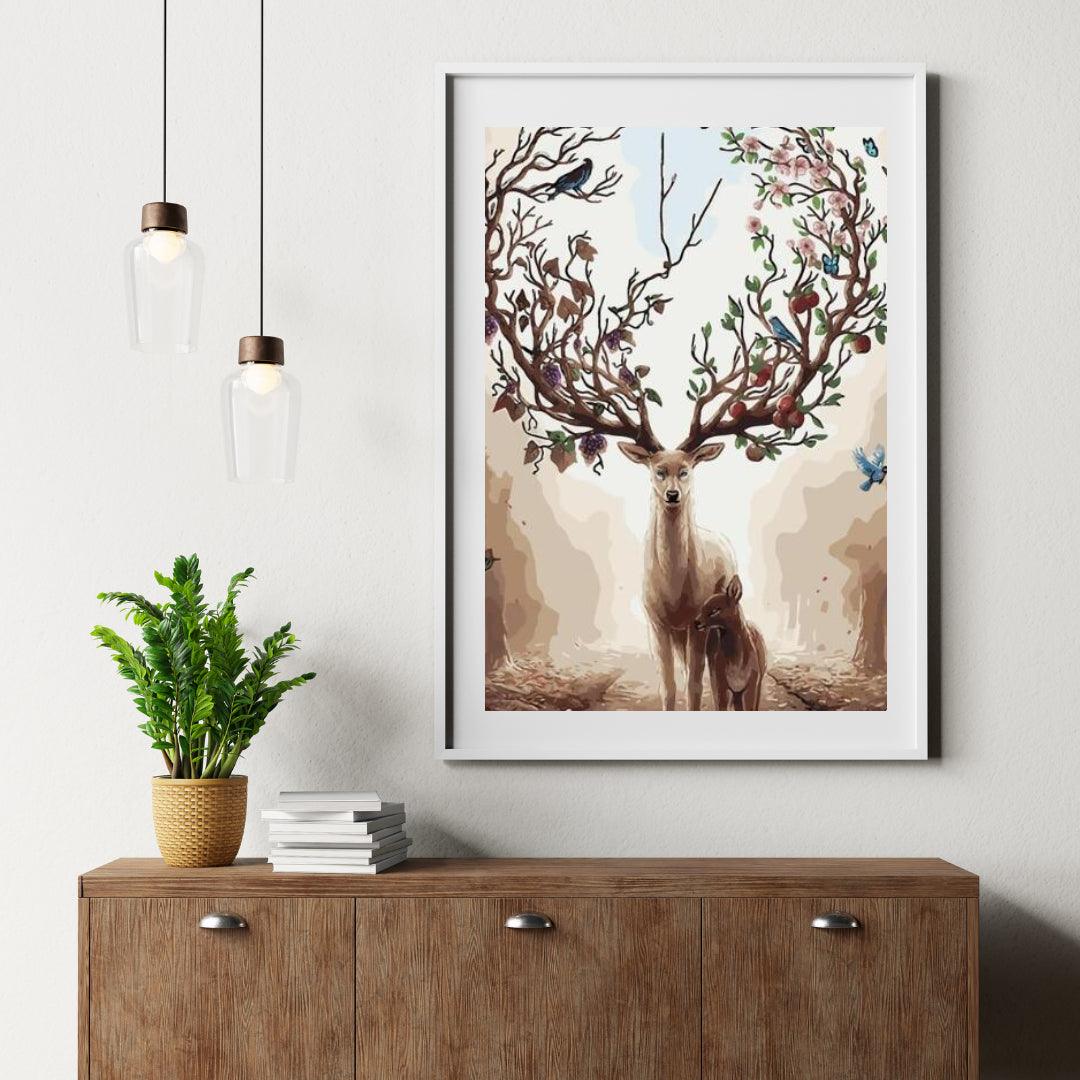 Diamantmaleri - Hjort med forårsgevir - SEOS®