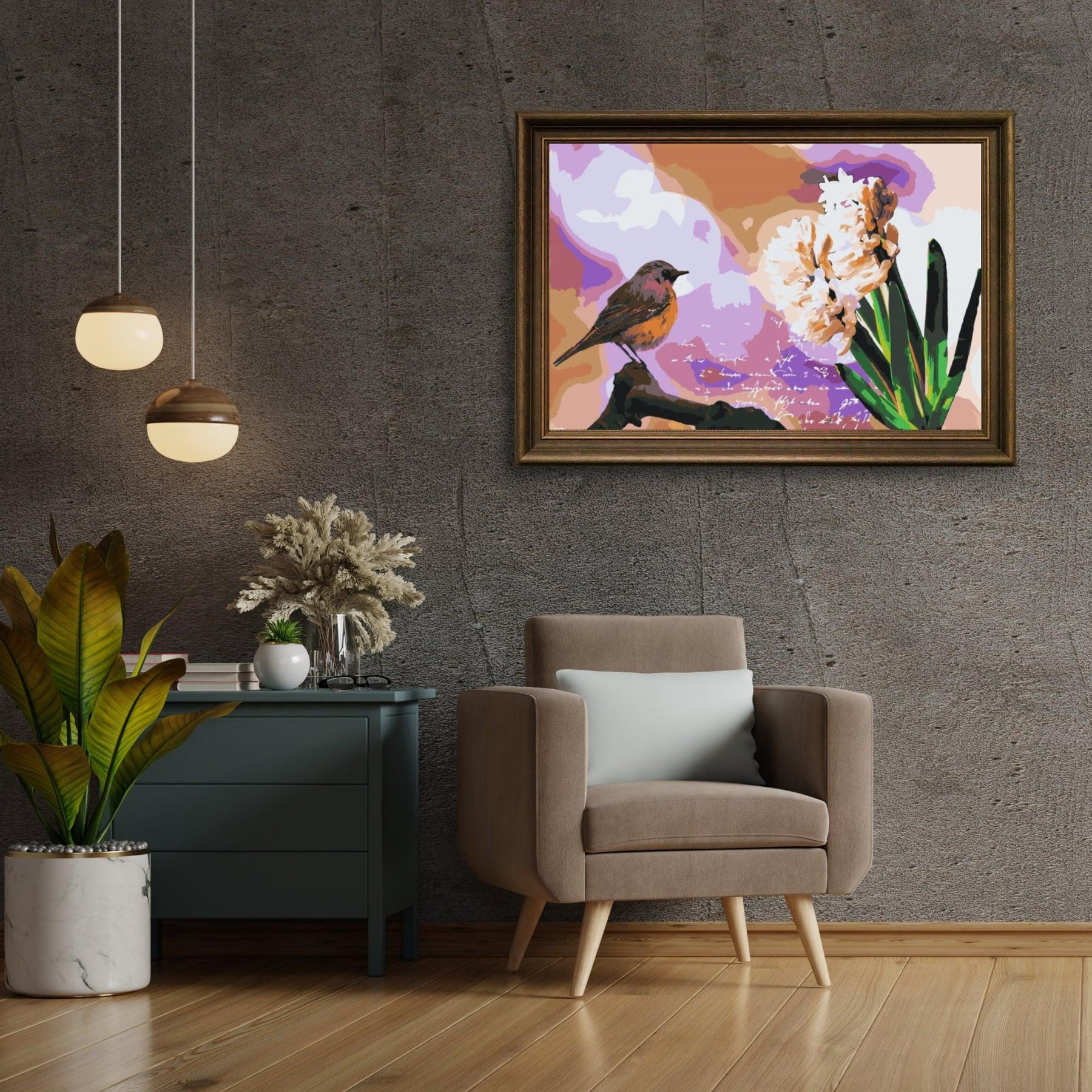 Diamantmaling - Hyacint og fugl - SEOS®