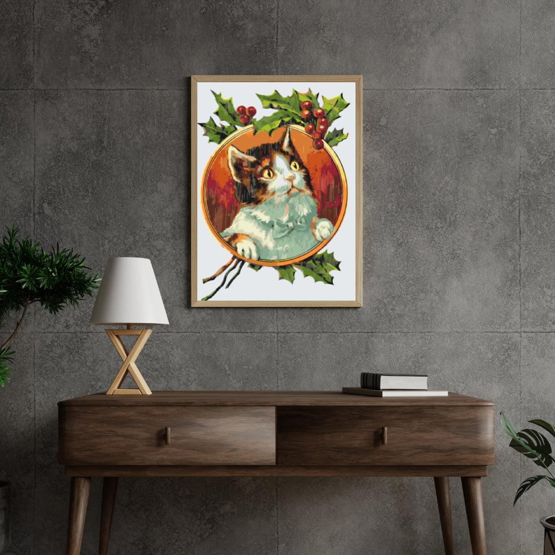 Diamantmaling - Kat under vinranken - SEOS®