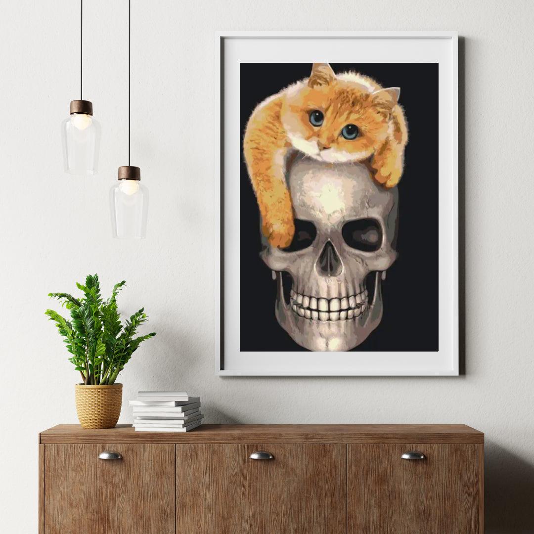 Diamantmaleri - Kat på kraniet - SEOS®