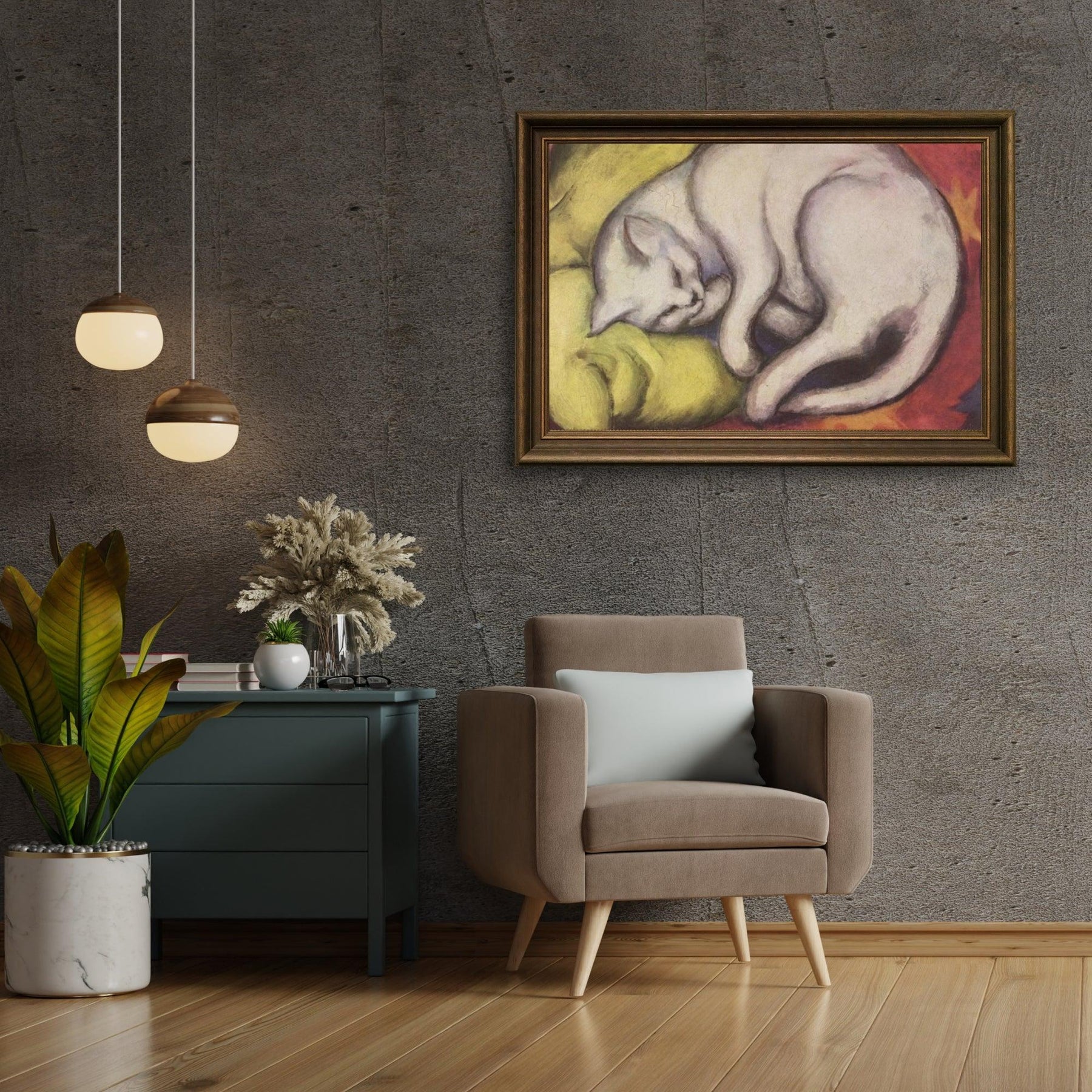 Diamantmaling - Kat på en gul pude - SEOS®