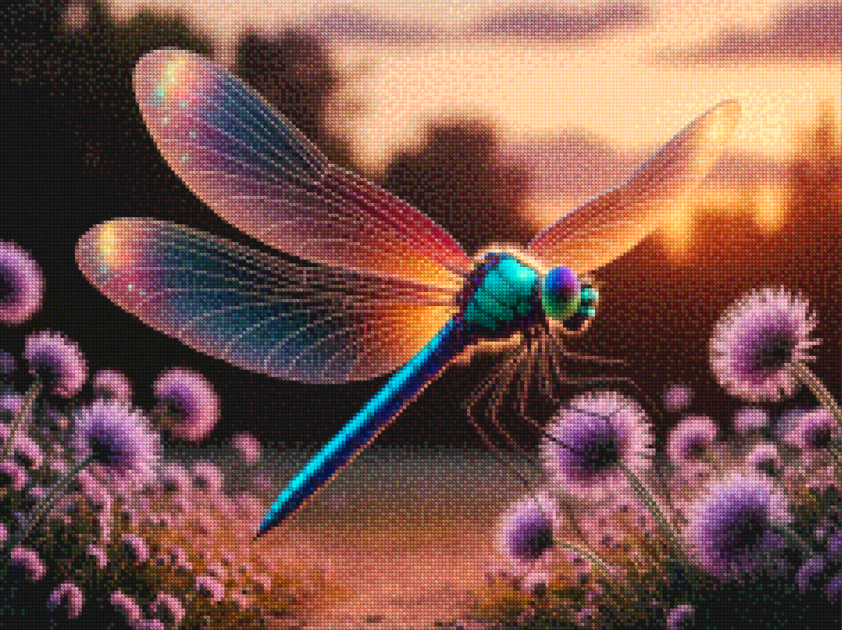 Diamantmaleri - Mystisk guldsmed med glitrende vinger