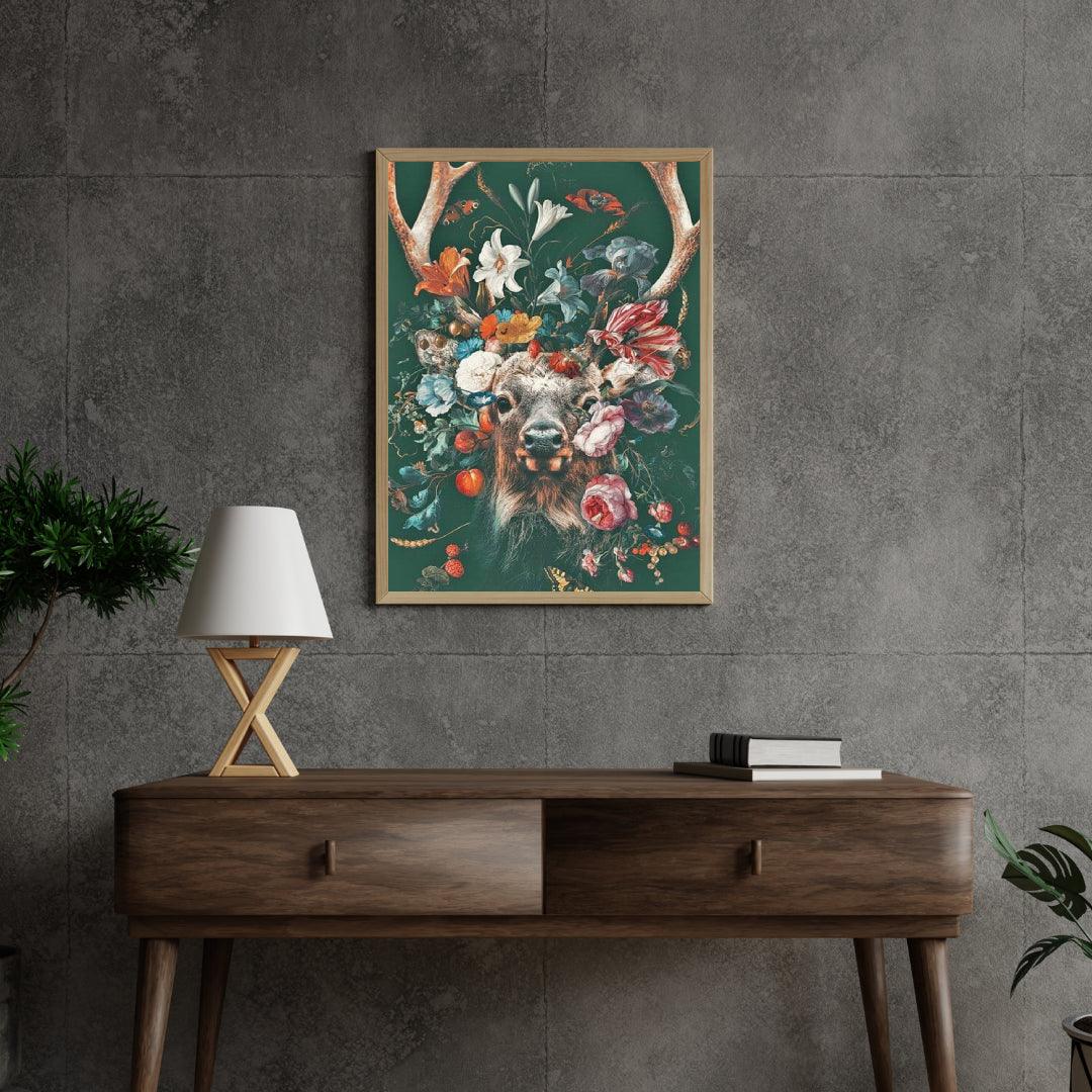 Diamantmaling Hjort med Blomster - SEOS Shop ®