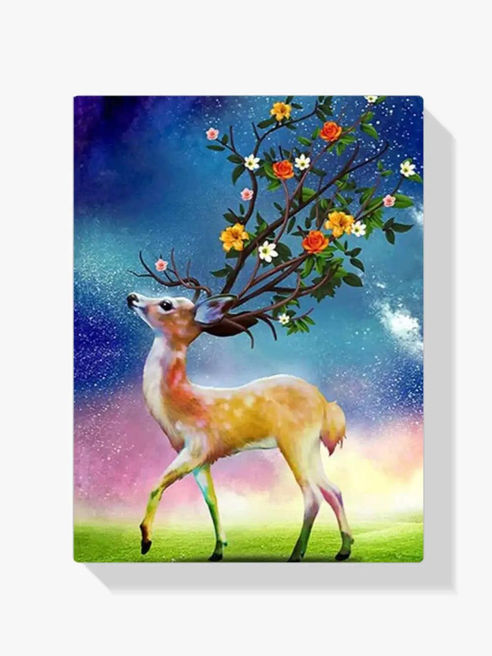 Diamantmaling Hjorte og Blomsterhorn - SEOS Shop ®