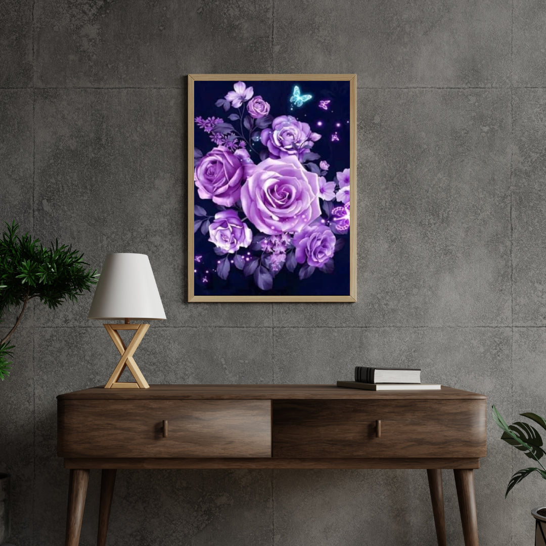 Diamantmalingssæt Lilla Blomster - SEOS Shop ®