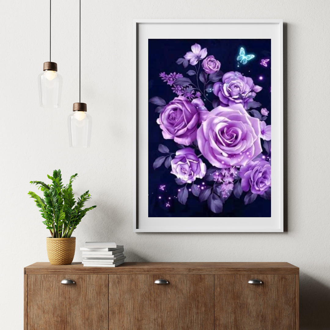 Diamantmalingssæt Lilla Blomster - SEOS Shop ®
