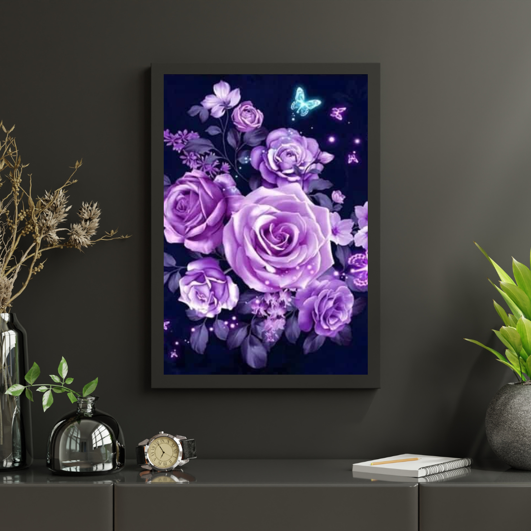 Diamantmalingssæt Lilla Blomster - SEOS Shop ®