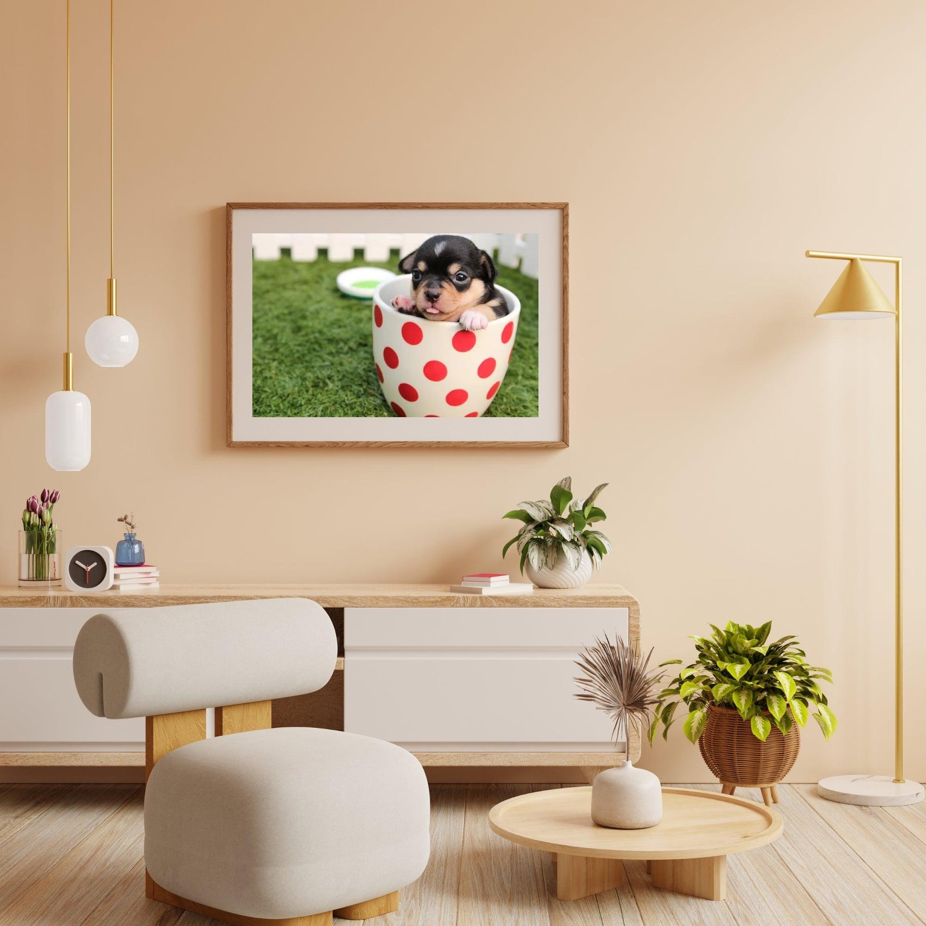 Diamantmaleri Hvalp i en Kop 45x30 cm - SEOS Shop®